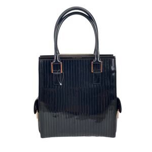 Ted Baker Rhana Quilted Enamel Patent Leather Tote Bag Black